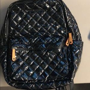 MZ Wallace Small Metro Backpack, black lacquer.